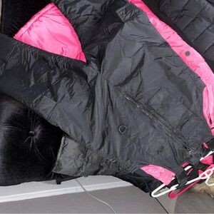 Black and Pink Puffer Jacket